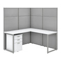 L Shaped Desk with Drawers and Panels in White E67421