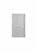 White Primed Double Prehung French Door with Black Hinges A30961