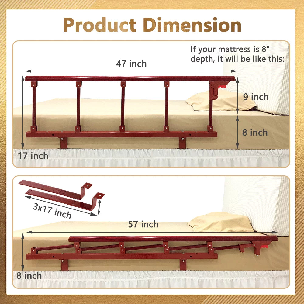 Bed Railing Safety Rails with Bedside Cane Assist Handle Z332