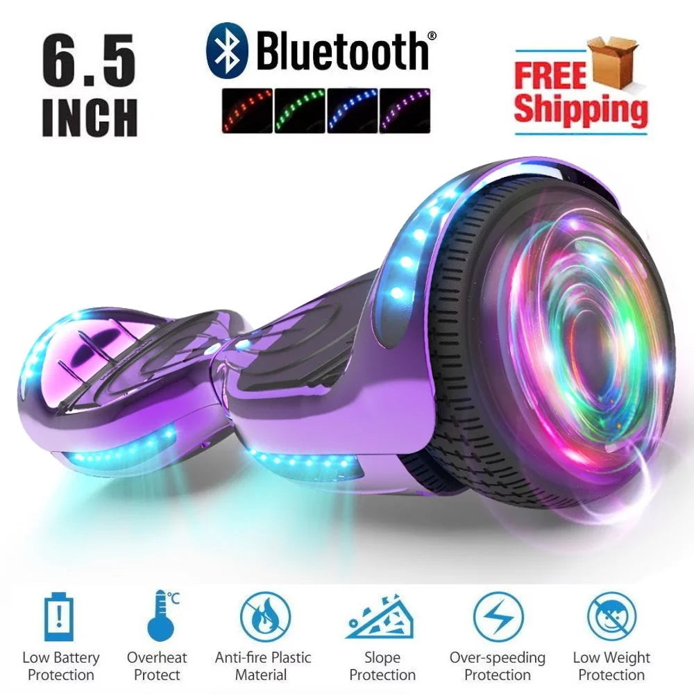 Chrome Purple Self Balancing Hoverboard with LED Light S930