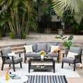4 Piece Outdoor Wicker Sectional Sofa with 5" Cushions R812857