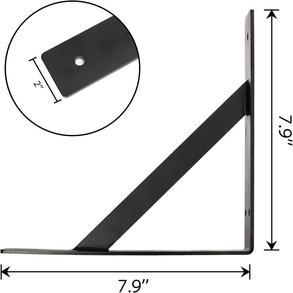 16'' x 12'' Black Heavy Duty Shelf Bracket O412