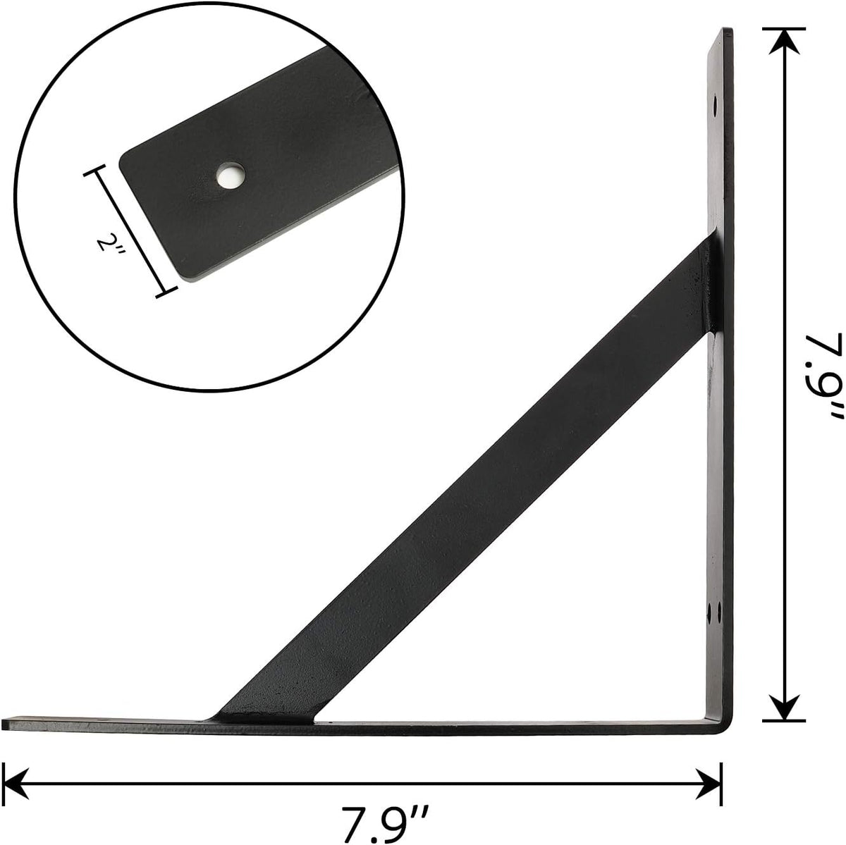 16'' x 12'' Black Heavy Duty Shelf Bracket O412