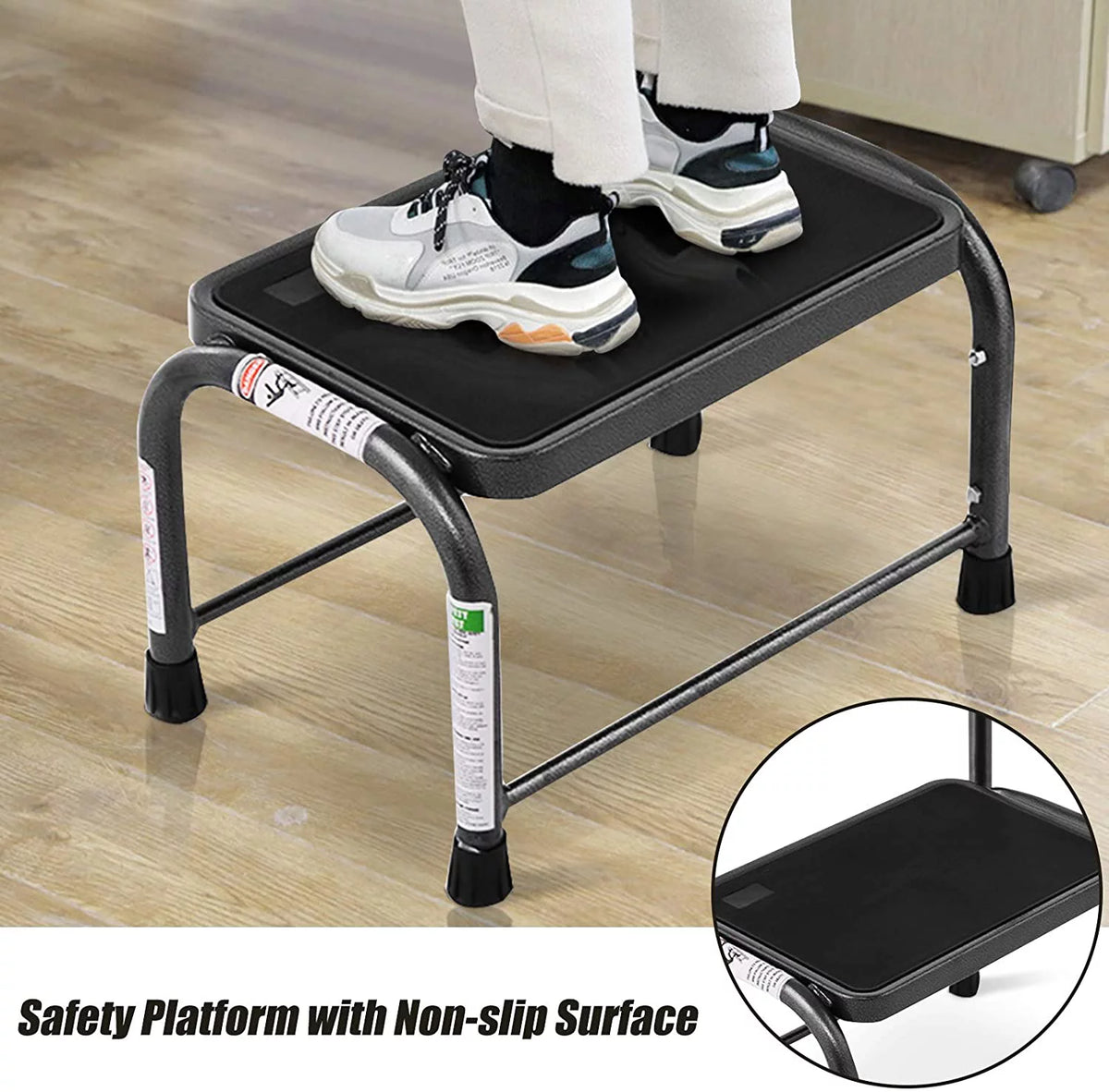 Heavy Duty Medical Step Stool with Handle & Non-Skid Rubber Platform, 330 Lbs Load Capacity Z763