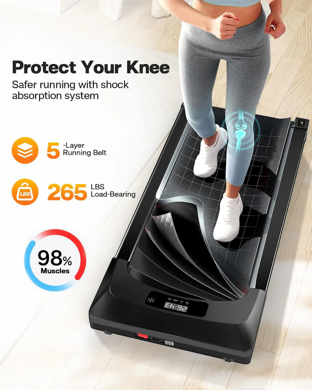 2.5HP Slim Under Desk Treadmill with Remote Control X627990