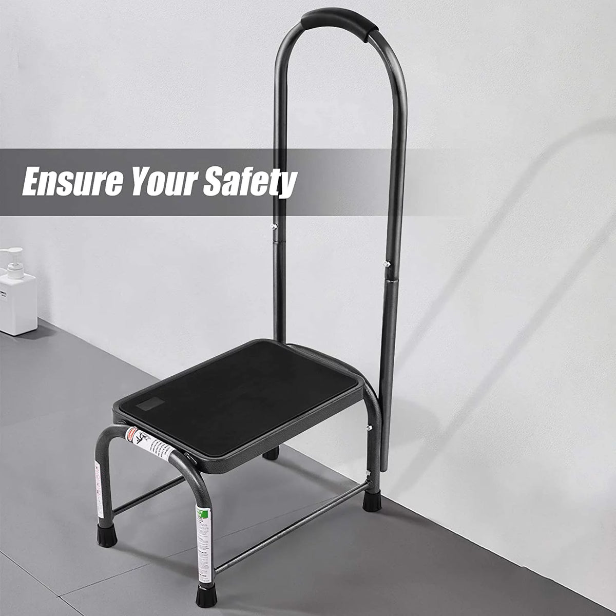 Heavy Duty Medical Step Stool with Handle & Non-Skid Rubber Platform, 330 Lbs Load Capacity Z763
