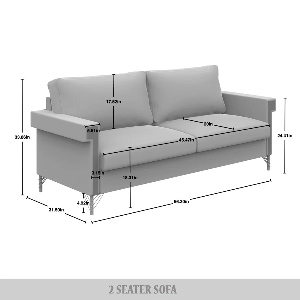 Velvet Upholstered Loveseat T185