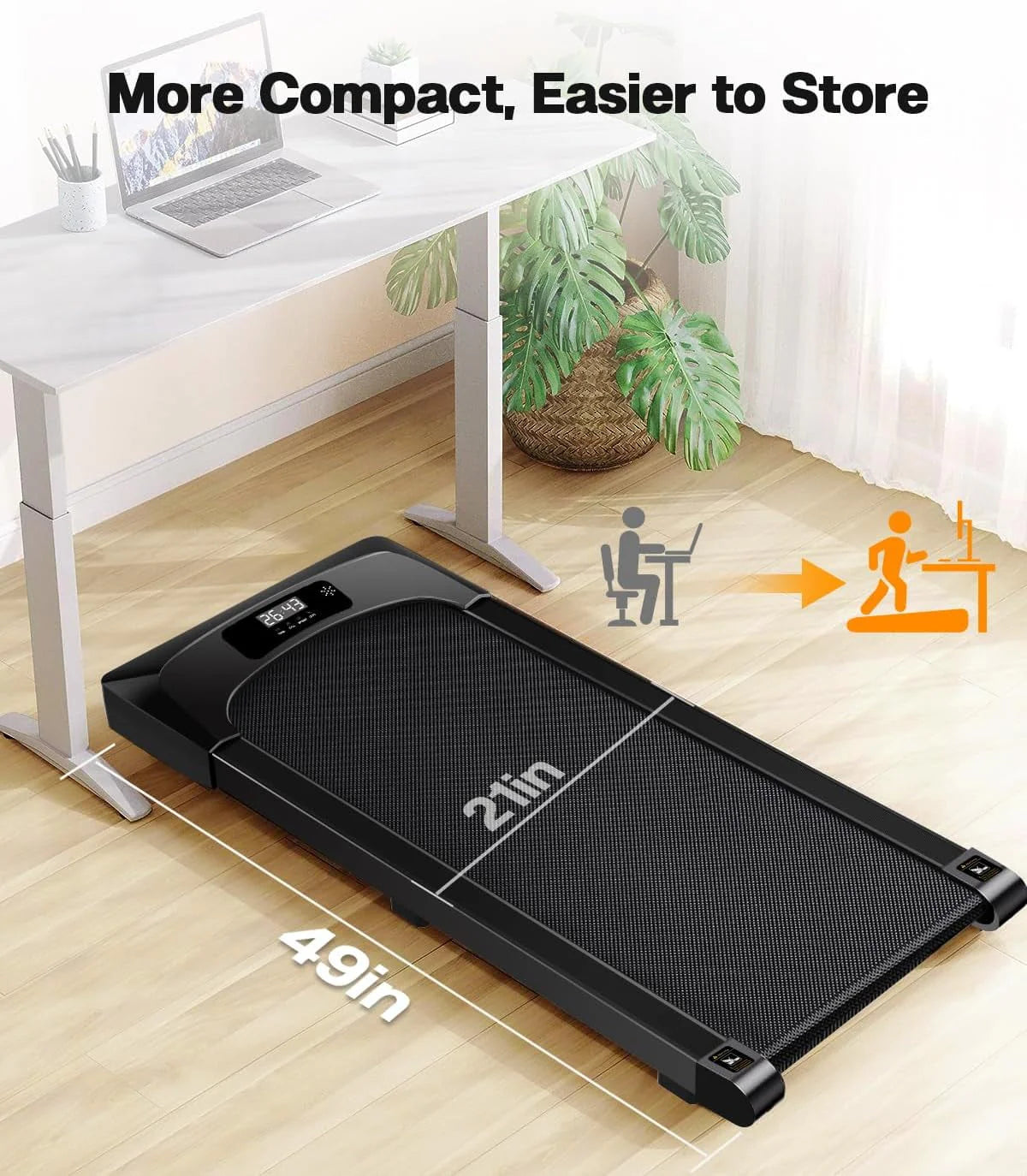 2.5HP Slim Under Desk Treadmill with Remote Control X627990