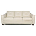 Tufted Leather Sofa In Ivory M986