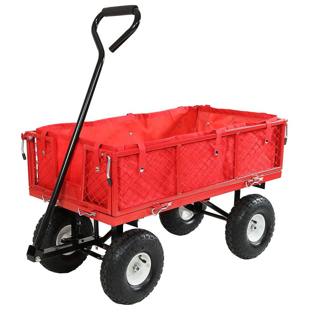 Black Utility Cart with Folding Sides and Liner Y8639