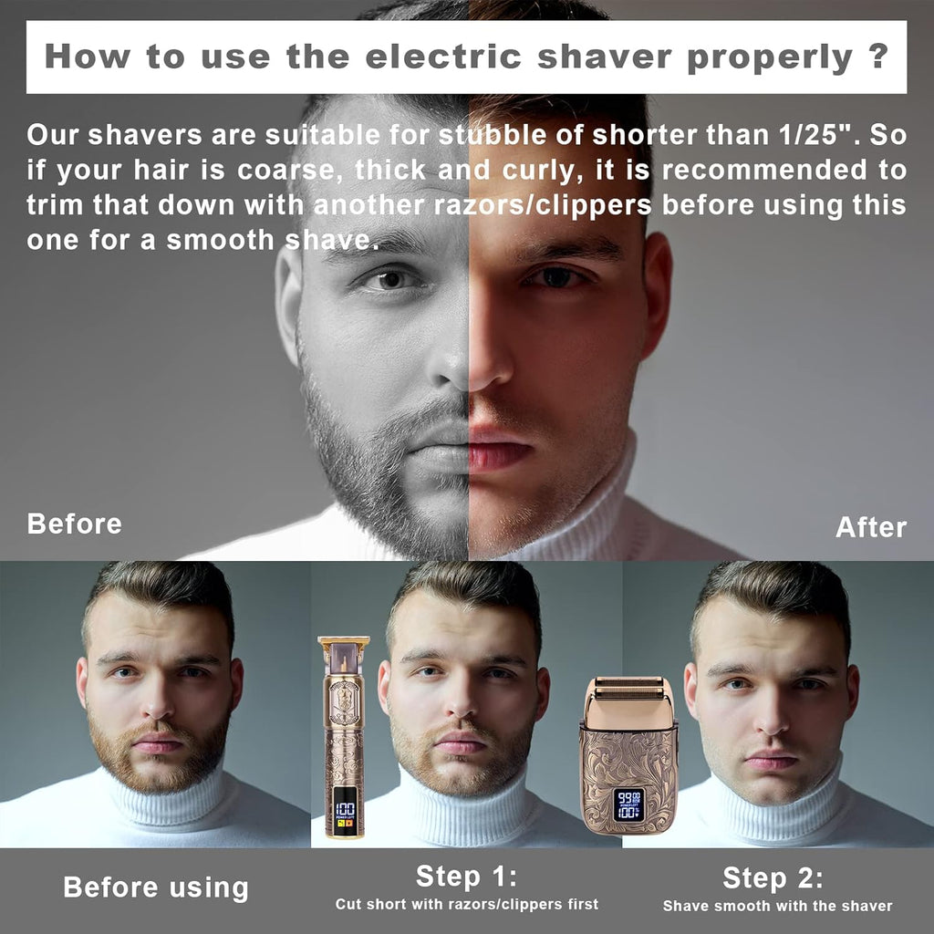 Beard Trimmer Electric Razor Cordless Hair Clippers 7 in 1 Beard Grooming Kit T326
