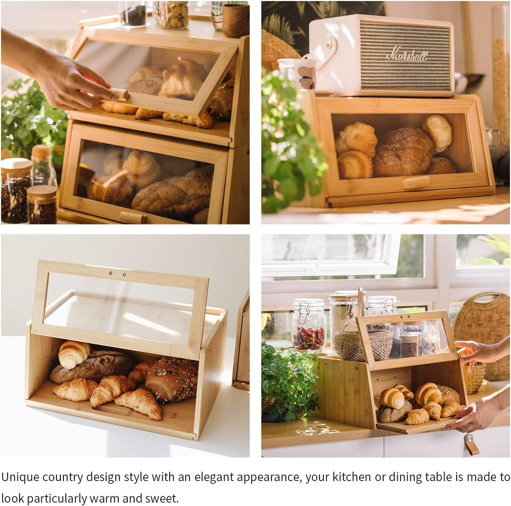 Bamboo Bread Box with Cutting Board W46895