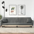 Dark Gray Fabric Sofa Bed with Cup Holders D152