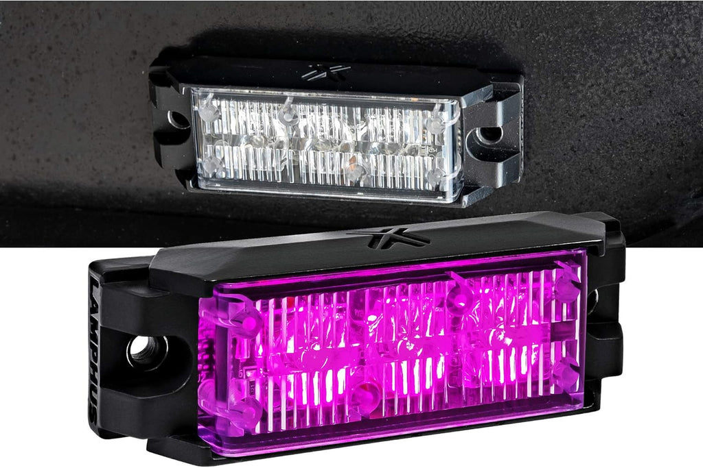 4pc 3.5" 3W Amber LED Flashing Strobe Light Head Surface-Mount R820935