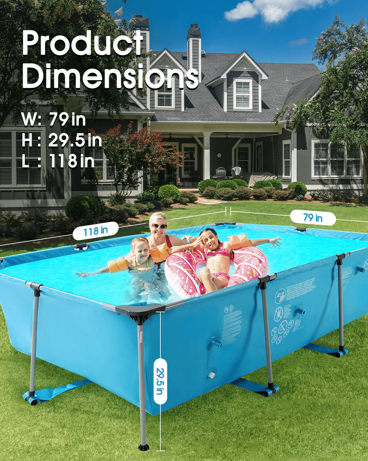 10 ft Above Ground Rectangular Frame Swimming Pool S368