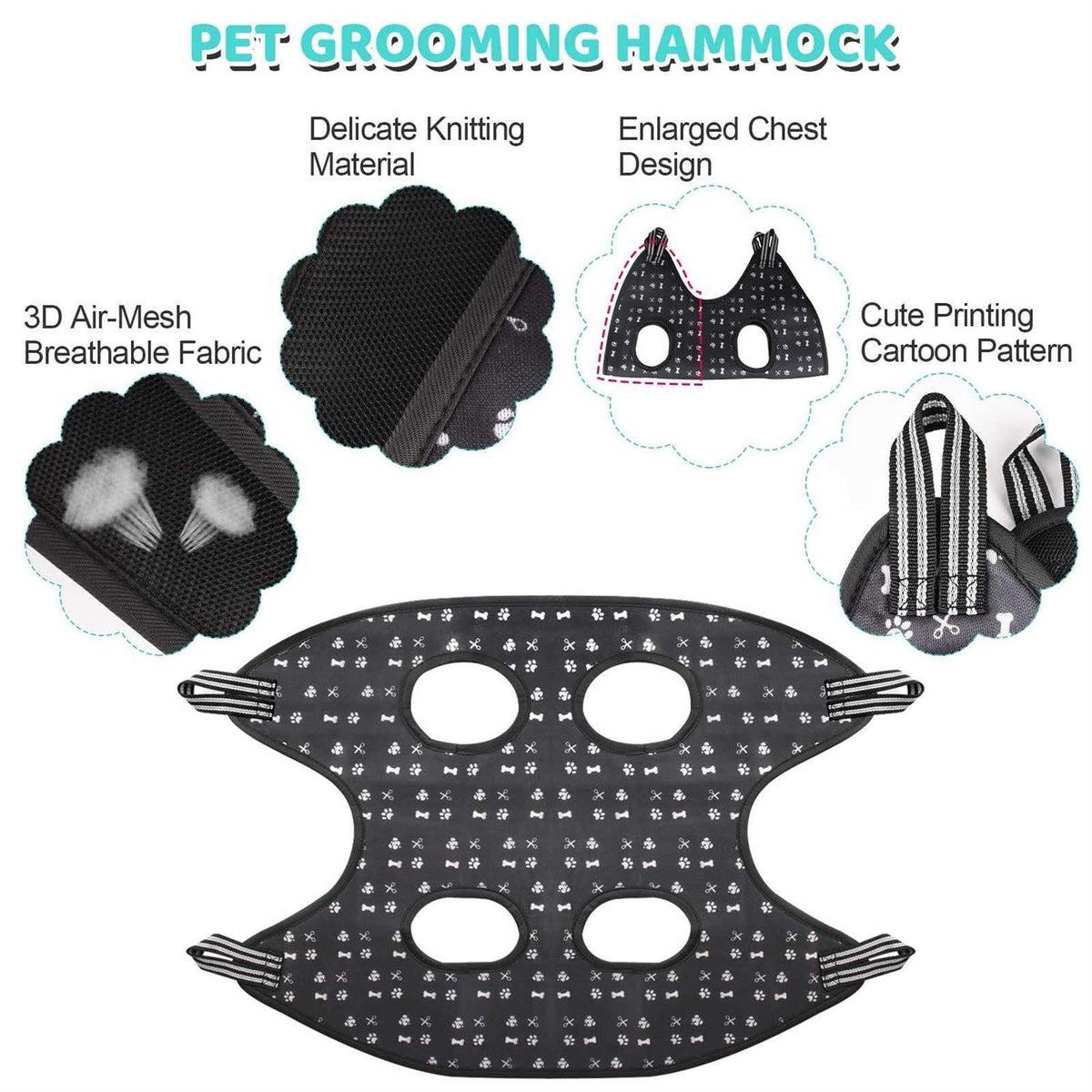 Pet Grooming Hammock Harness with Nail Clippers Trimmer Nail File O12882