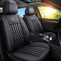 Black-White PU Leather Car Seat Covers 5 Seats Full Set J971612