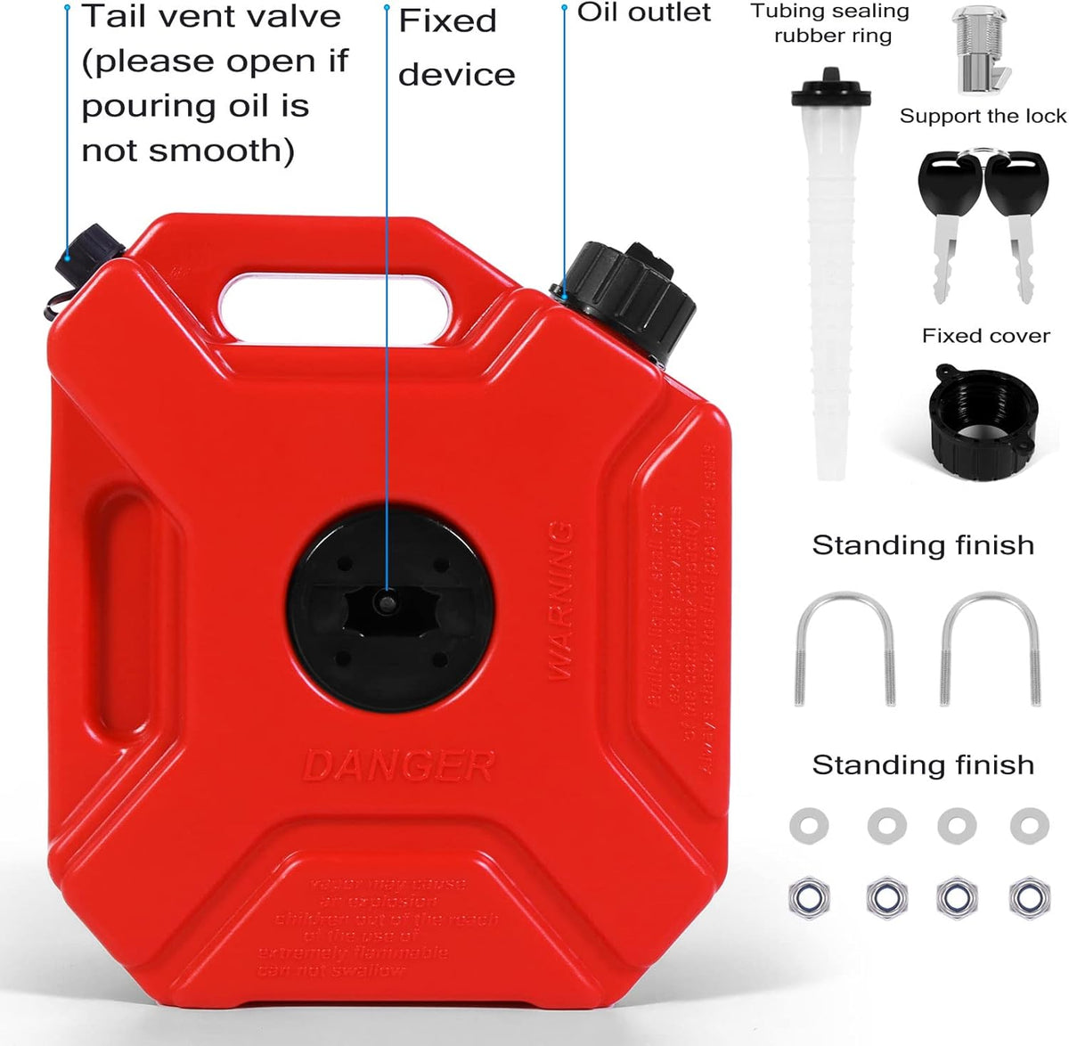 Red Poly Gas Can 5L Pack of 2 U813961