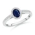 Oval Blue Sapphire Solitaire Ring F551157