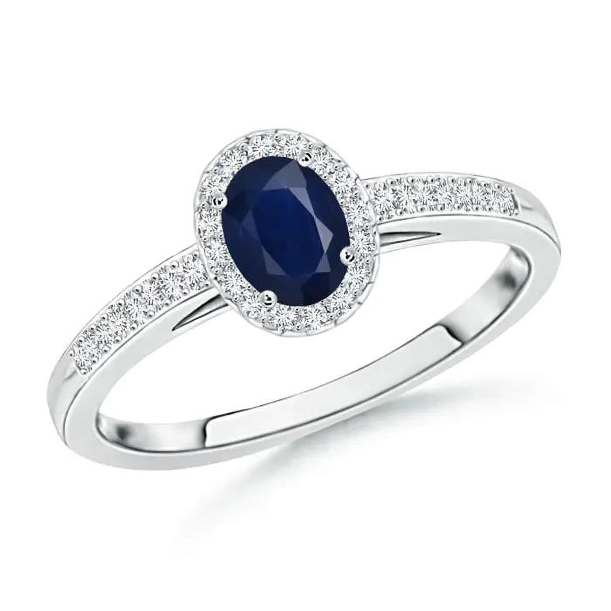 Oval Blue Sapphire Solitaire Ring F551157