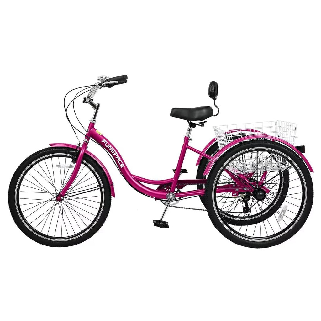 24/26 inch 3 Wheel 7 Speed Tricycle with Shopping Basket R945343