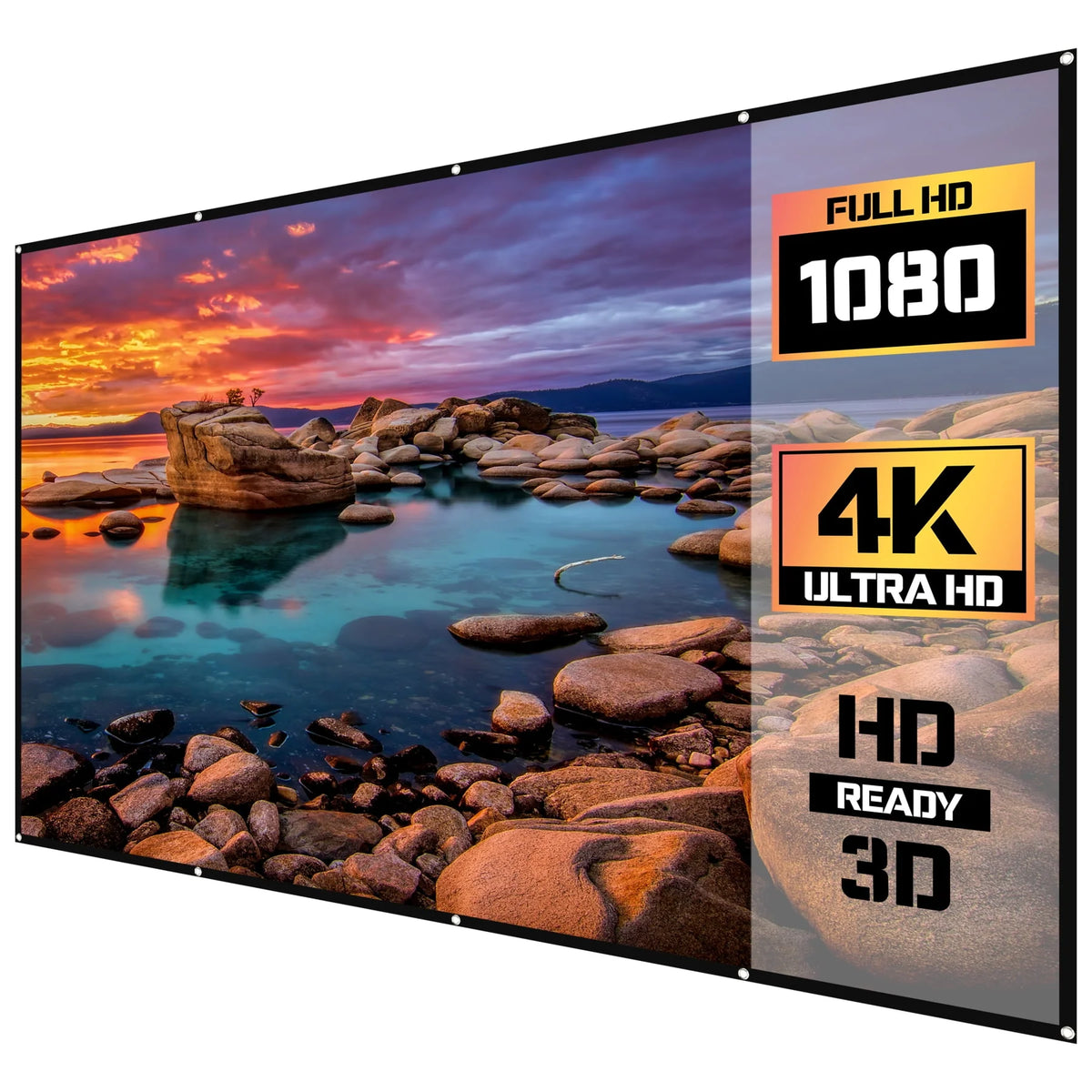 White Indoor/Outdoor Folding Projector Screen E875208