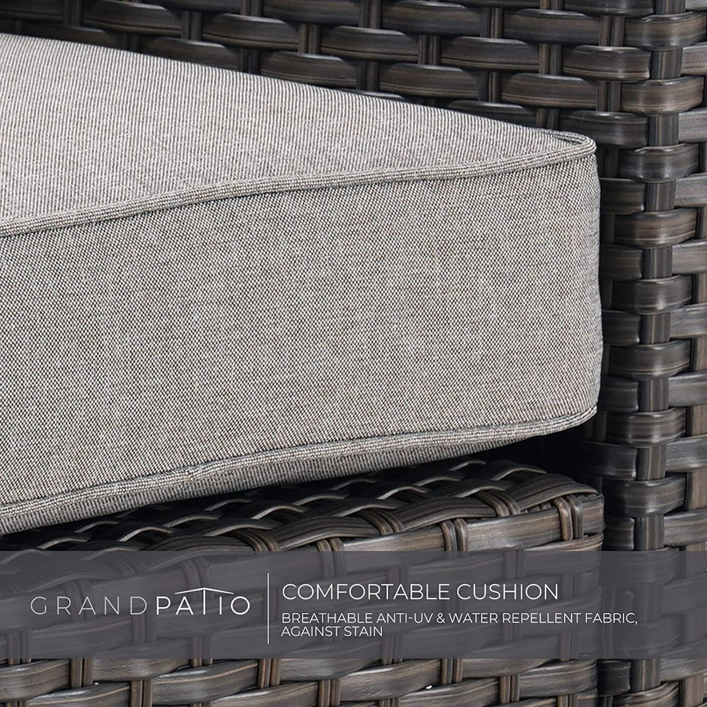 Patio Wicker Sectional Sofa with Thick Cushions and Steel Frame U899