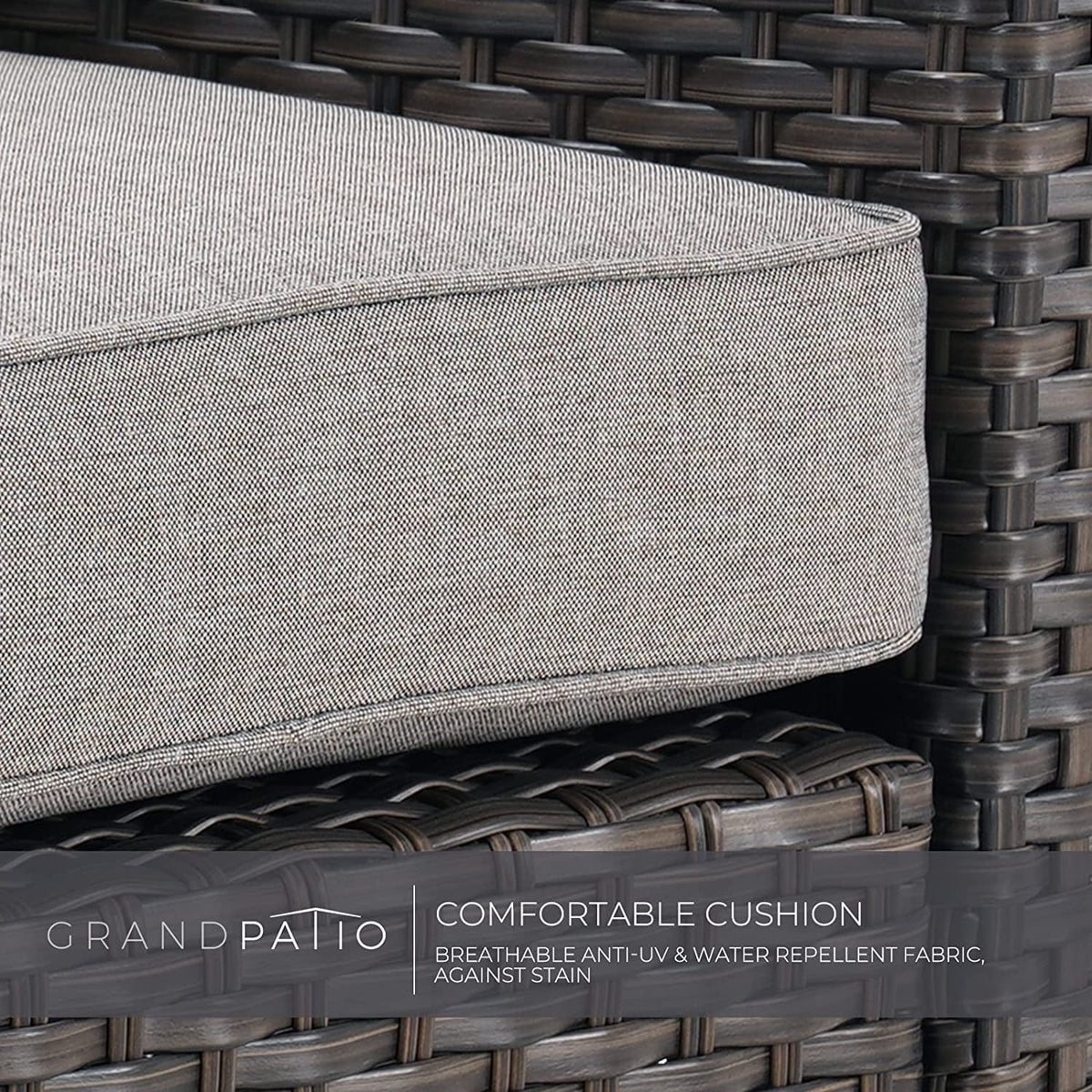 Patio Wicker Sectional Sofa with Thick Cushions and Steel Frame U899