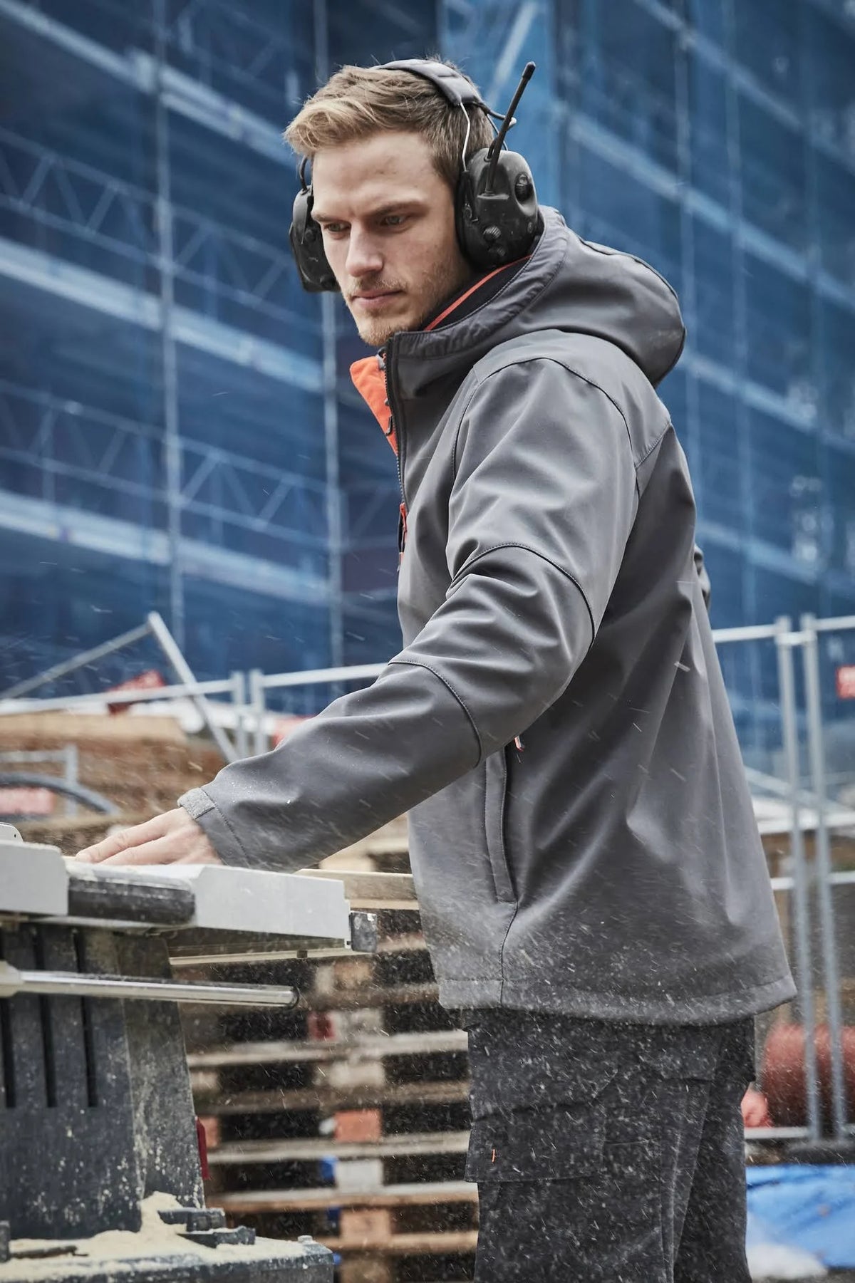 Black Hooded Softshell Jacket R556139