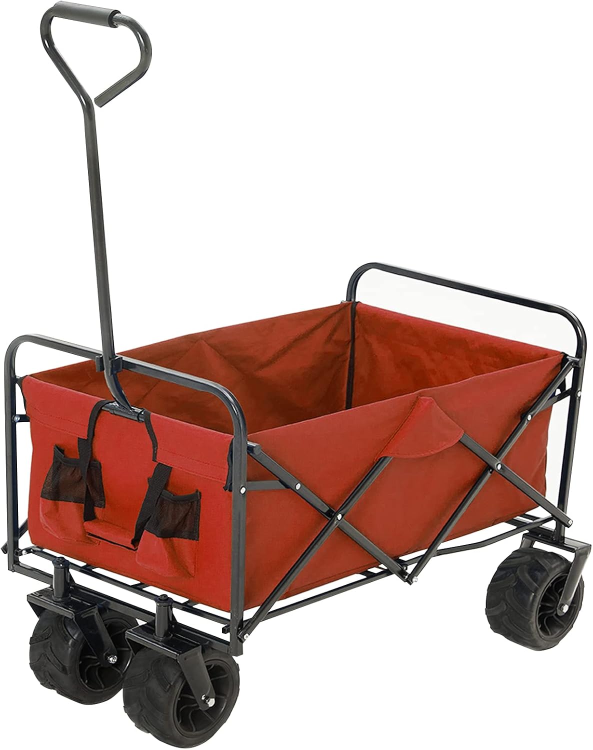 Red & Grey Collapsible Utility Wagon Cart with Wheels U1662