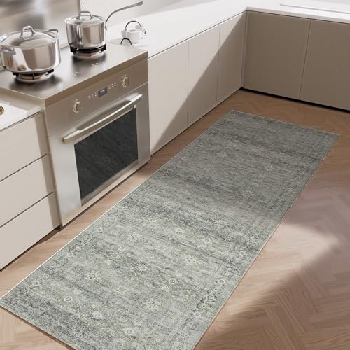 5'x7' Floral Vintage Low Pile Faux Wool Area Rug Y1905