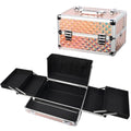 Black Portable Makeup Train Case with Lock and Shoulder Strap A2789