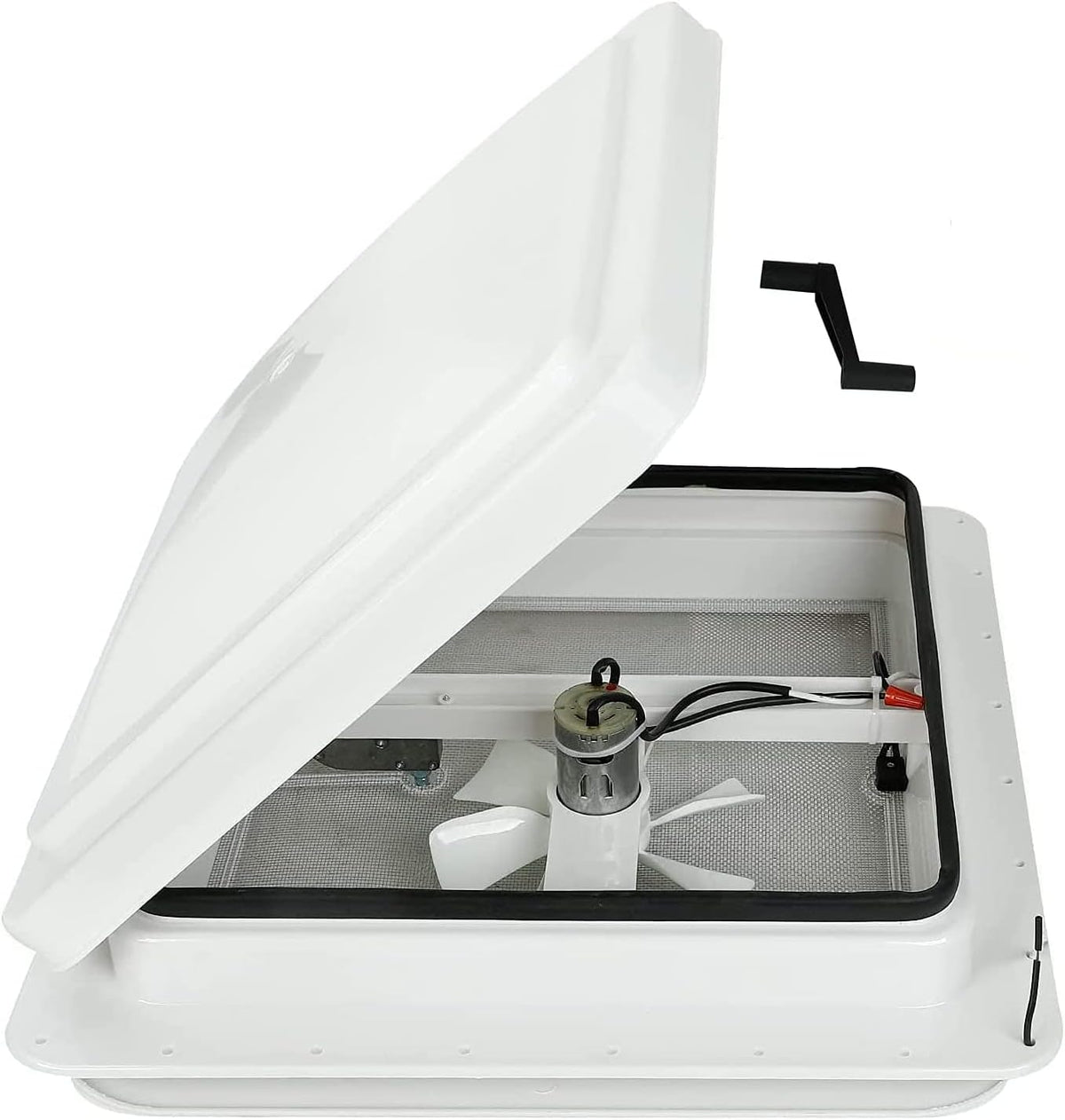 12 Volt RV Roof Vent Fan with White Lid Y286