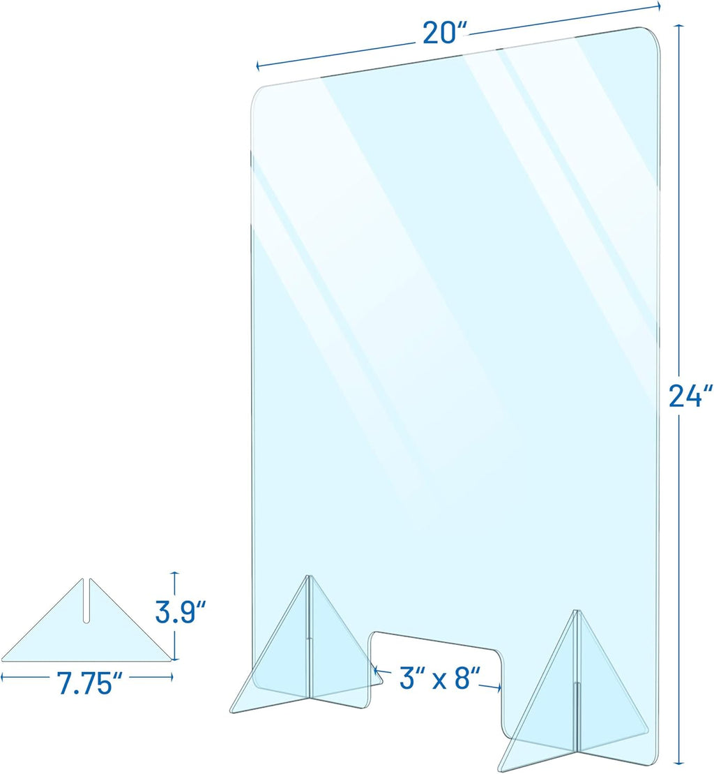Plexiglass Sneeze Guard Shield for Counter H663