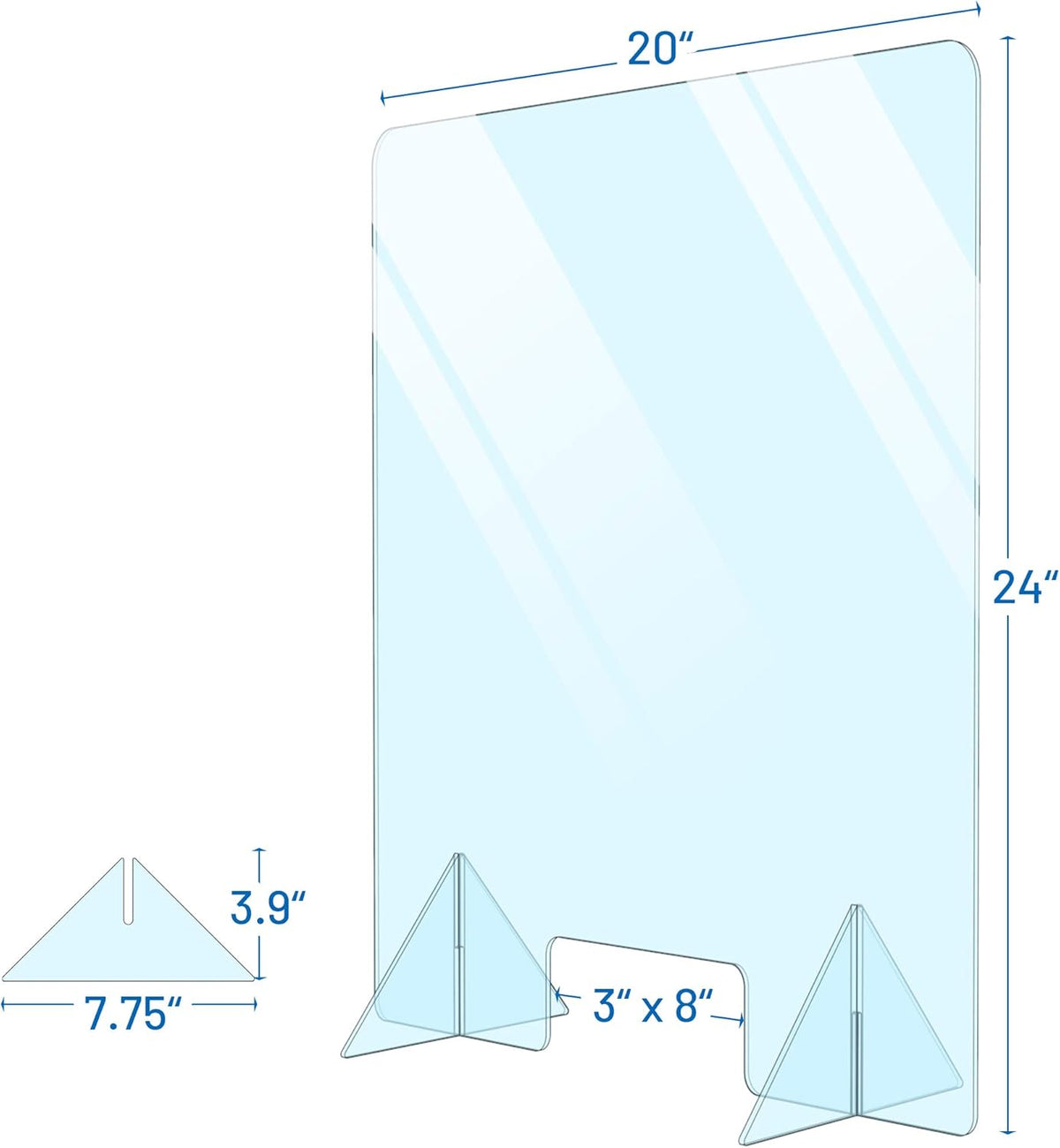Plexiglass Sneeze Guard Shield for Counter H663