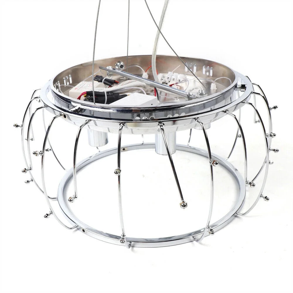 Pink Rose Flower Crystal Pendant Ceiling Lamp V20681