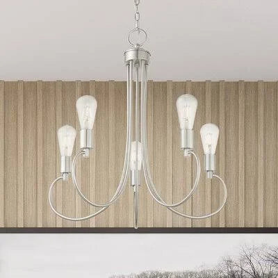 5 - Light Candle Style Chandelier Brushed Nickel B83937