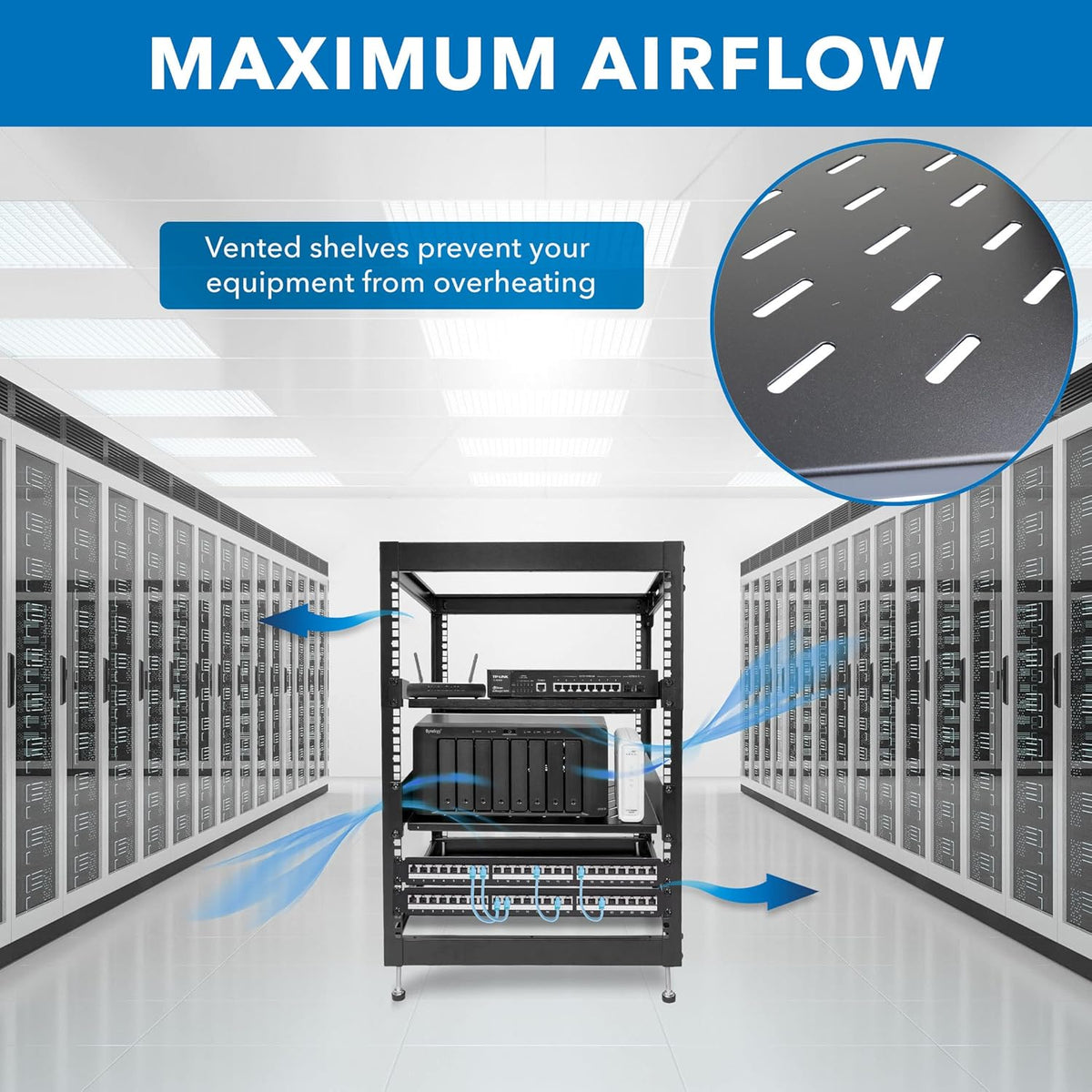 15U Server Rack with 2 Shelves M572682