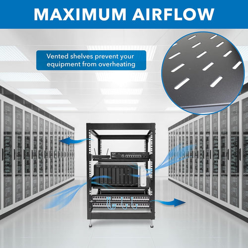 15U Server Rack with 2 Shelves M572682