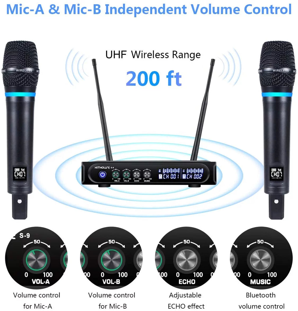 Rechargeable Wireless Microphone System with Bluetooth Receiver A155309