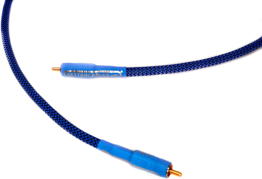Blue Silver Copper Hybrid Low-Capacitance Coaxial Cable 6 Feet M50009