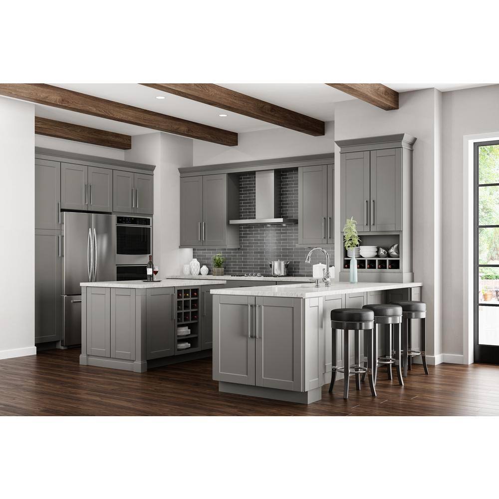Shaker Assembled Pantry Kitchen Cabinet in Dove Gray N79487