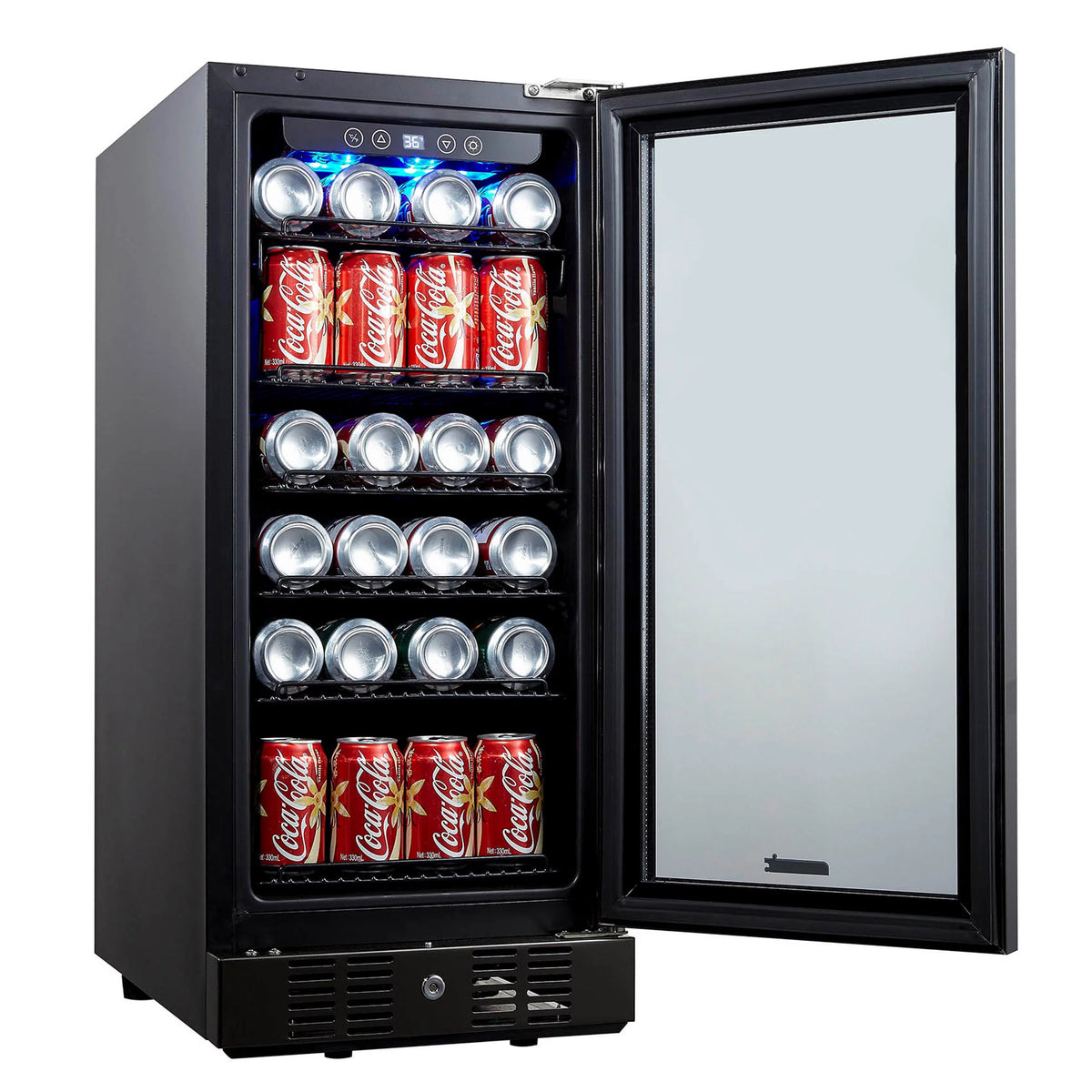 15” 96 Can Built-in Beverage Fridge Black Stainless Steel R6777