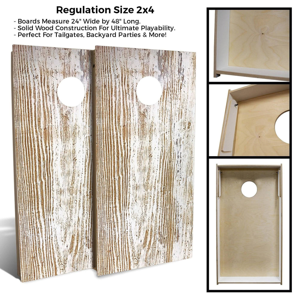 Rustic White Cornhole Set with Carrying Case K8817