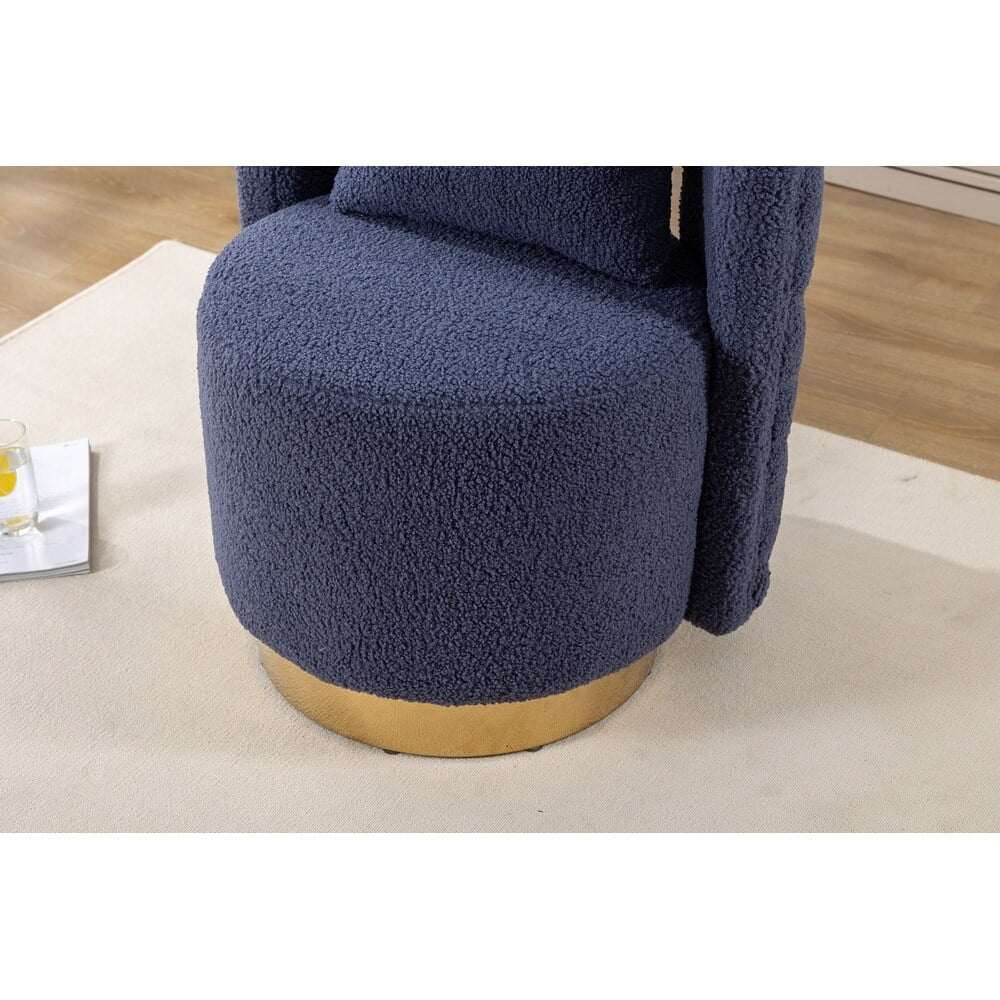 Swivel Accent Barrel Chair Navy K4967