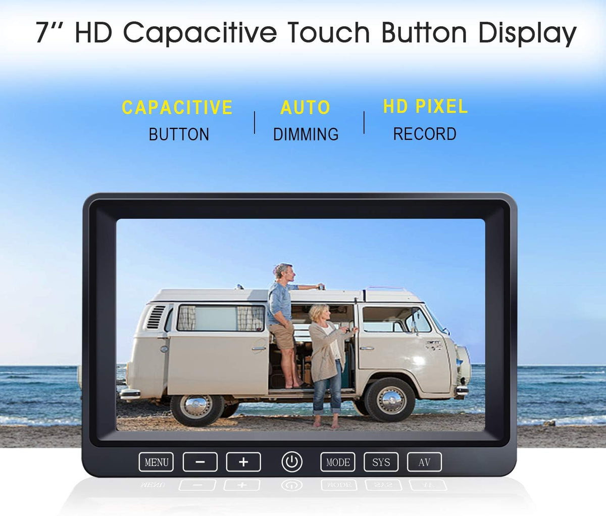 Wireless Backup Camera with 7 Inch DVR Quad Split Monitor, HD 1080P 3 Cameras Back Up System with Recording J84098