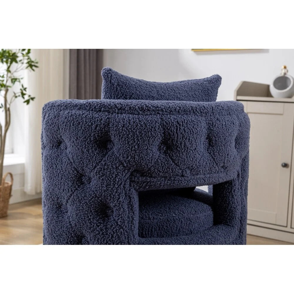 Swivel Accent Barrel Chair Navy K4967