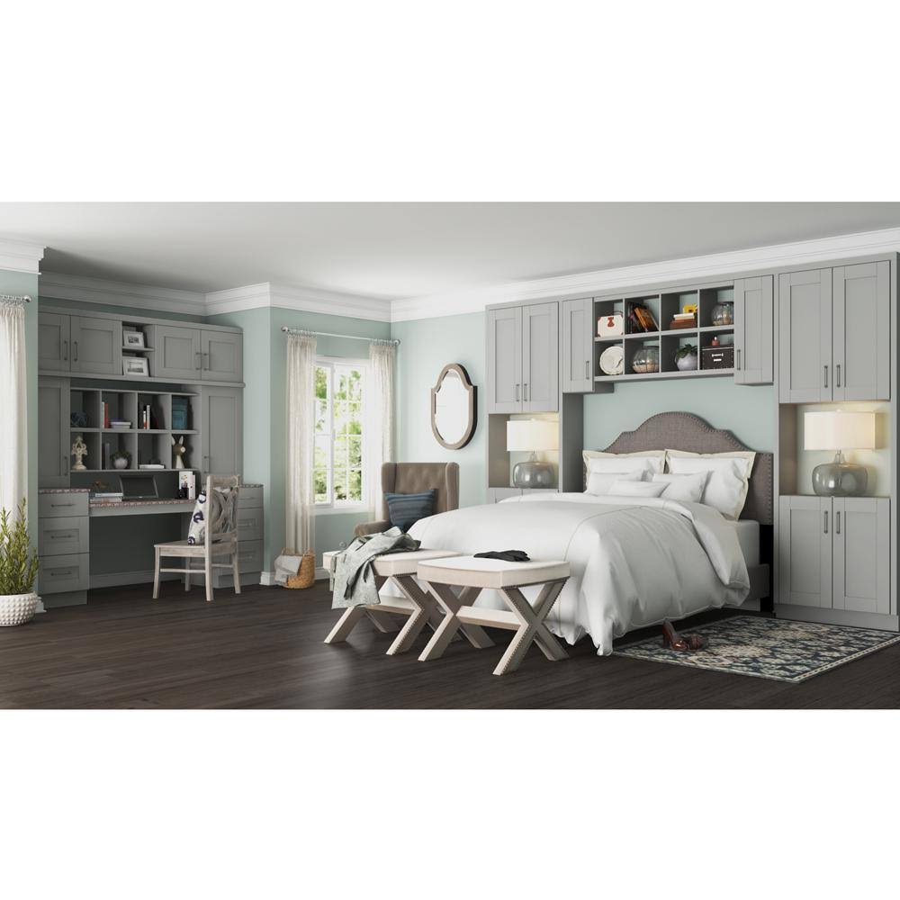 Shaker Assembled Pantry Kitchen Cabinet in Dove Gray N79487
