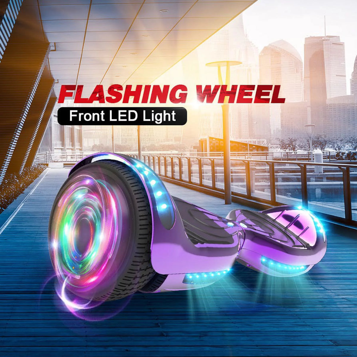 Chrome Purple Self Balancing Hoverboard with LED Light S930