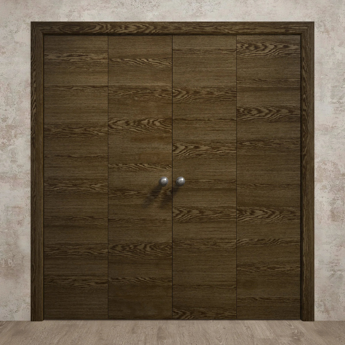 Sliding Double Bi-fold Closet Doors 96 x 80 inches Wood Solid Hardware Set N960697